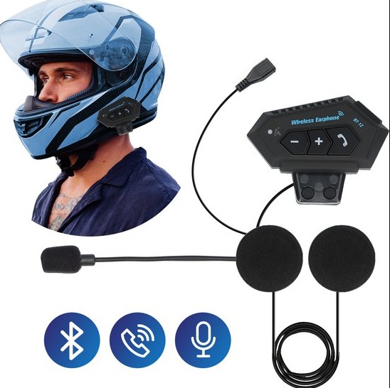 Foto 2 pulgar | Intercomunicador para Casco de Moto Auricular Bluetooth BT-12