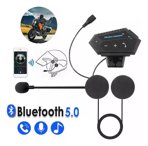 Foto 7 pulgar | Intercomunicador para Casco de Moto Auricular Bluetooth BT-12