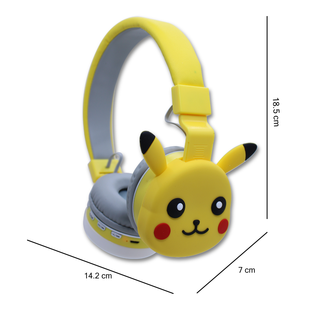 Foto 5 pulgar | Audífonos Diadema Pikachu Bluetooth Recargables