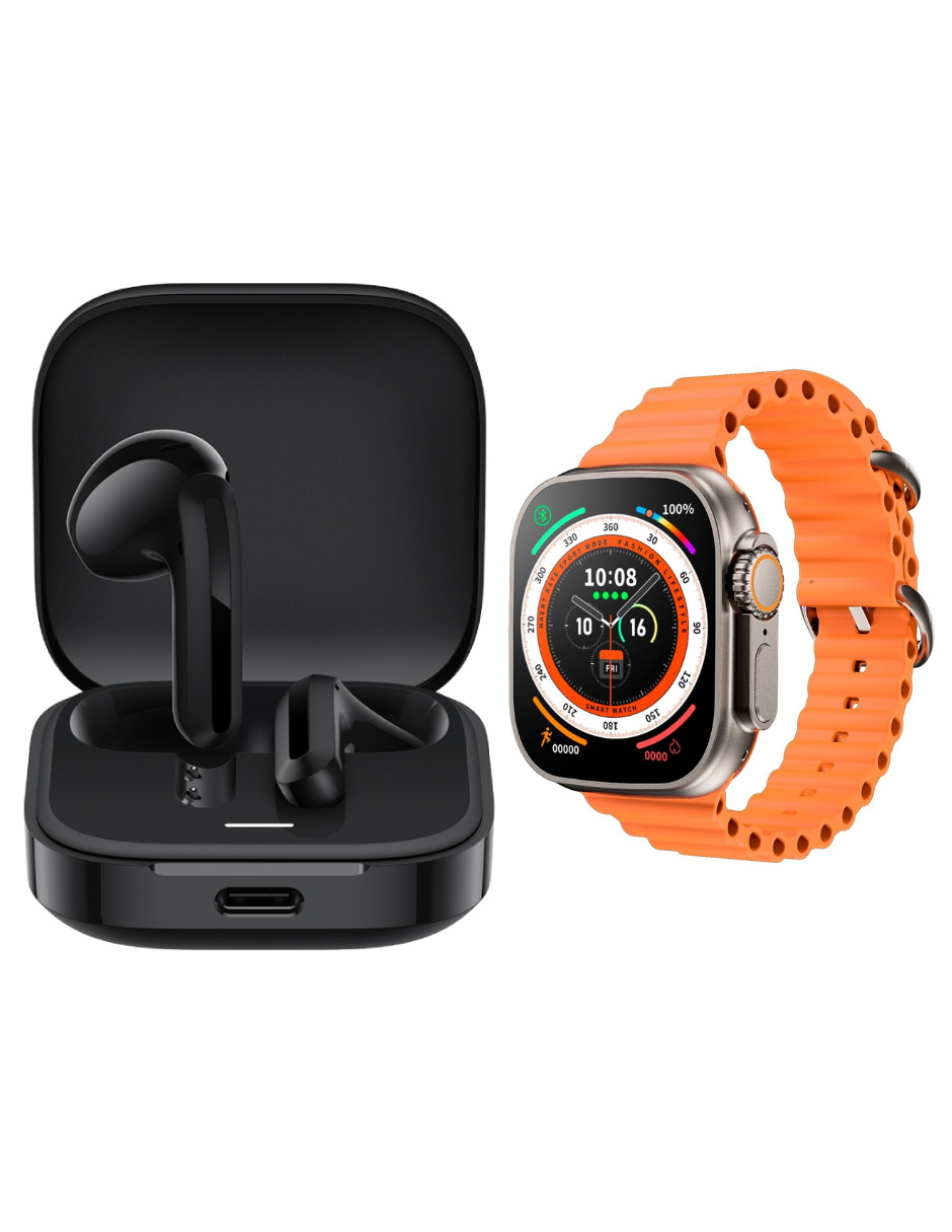 Foto 2 pulgar | Audífonos Redmi Bunds 6 Active Xiaomi Negros Incluye X1 Smartwatch Elibom As9 Plateado