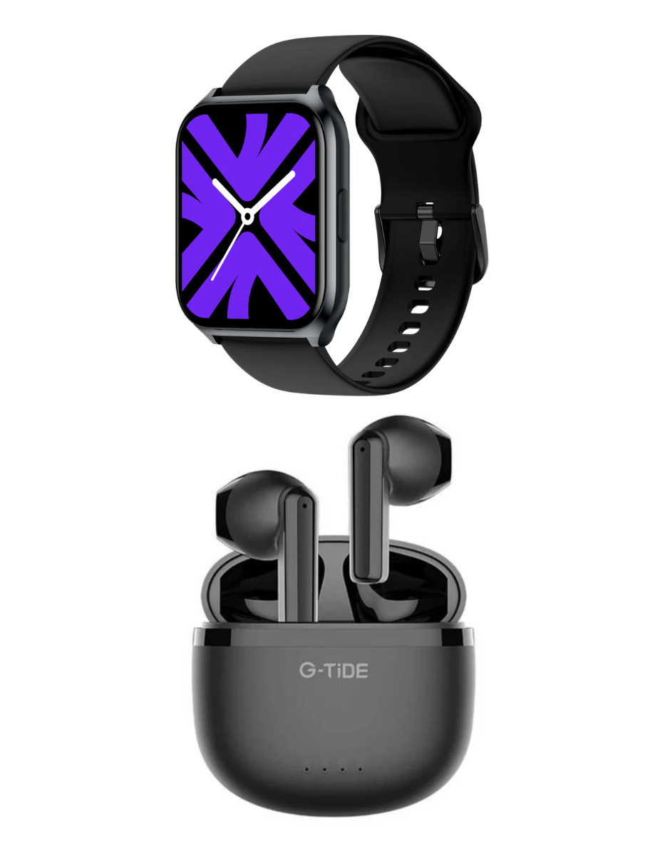 Foto 4 pulgar | Audífonos Gtide L21 Negros + Smartwatch Filwans Gts Mini Negro