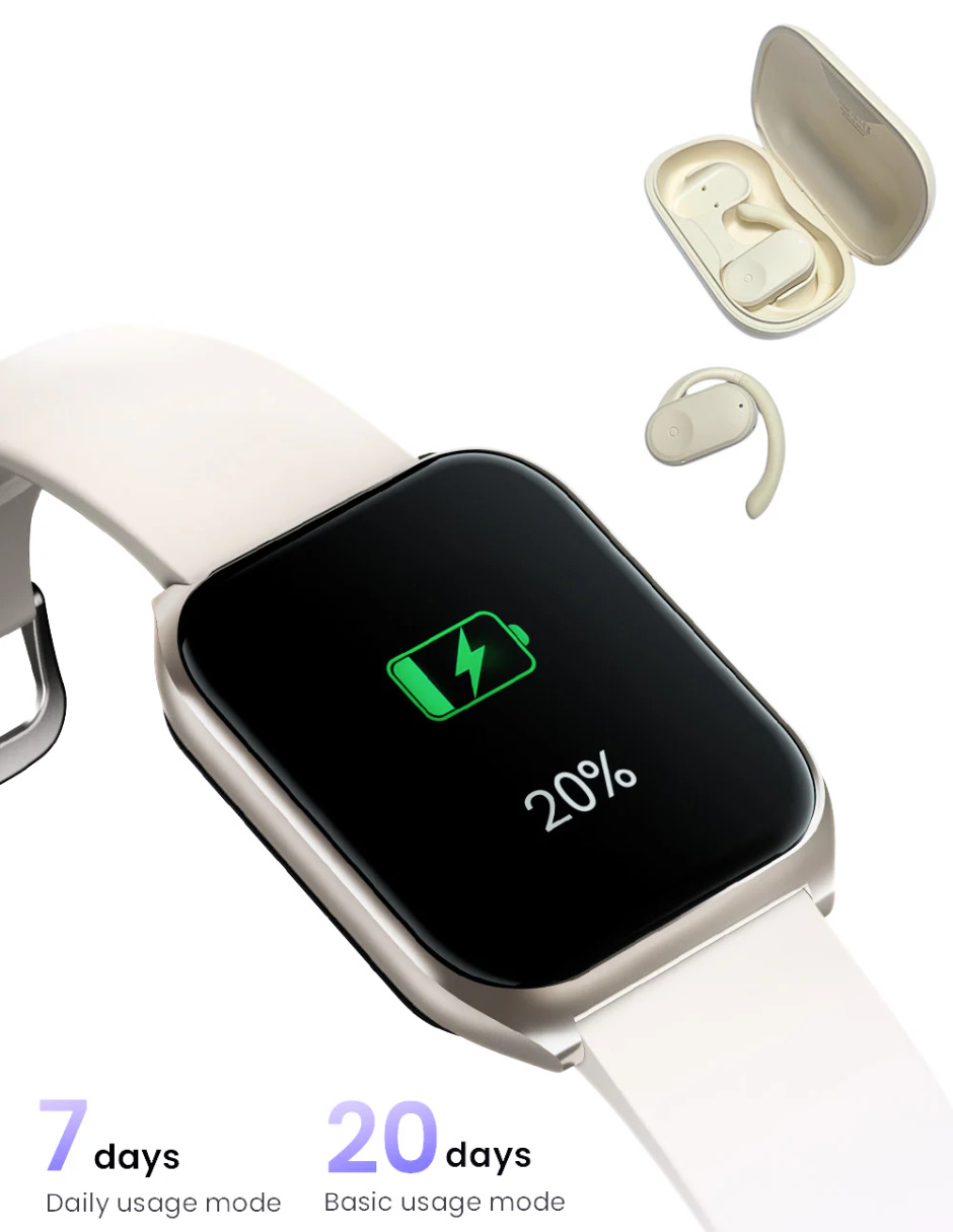 Foto 4 pulgar | Audífonos Ows 2 G-tide Beige Incluye X1 Smartwatch Filwans Gts Mini Plateado