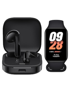 Foto 1 | Audífonos Redmi Bunds 6 Active Xiaomi Negros Incluye X1 Smartband Xiaomi Smart Band 8 Active Negro