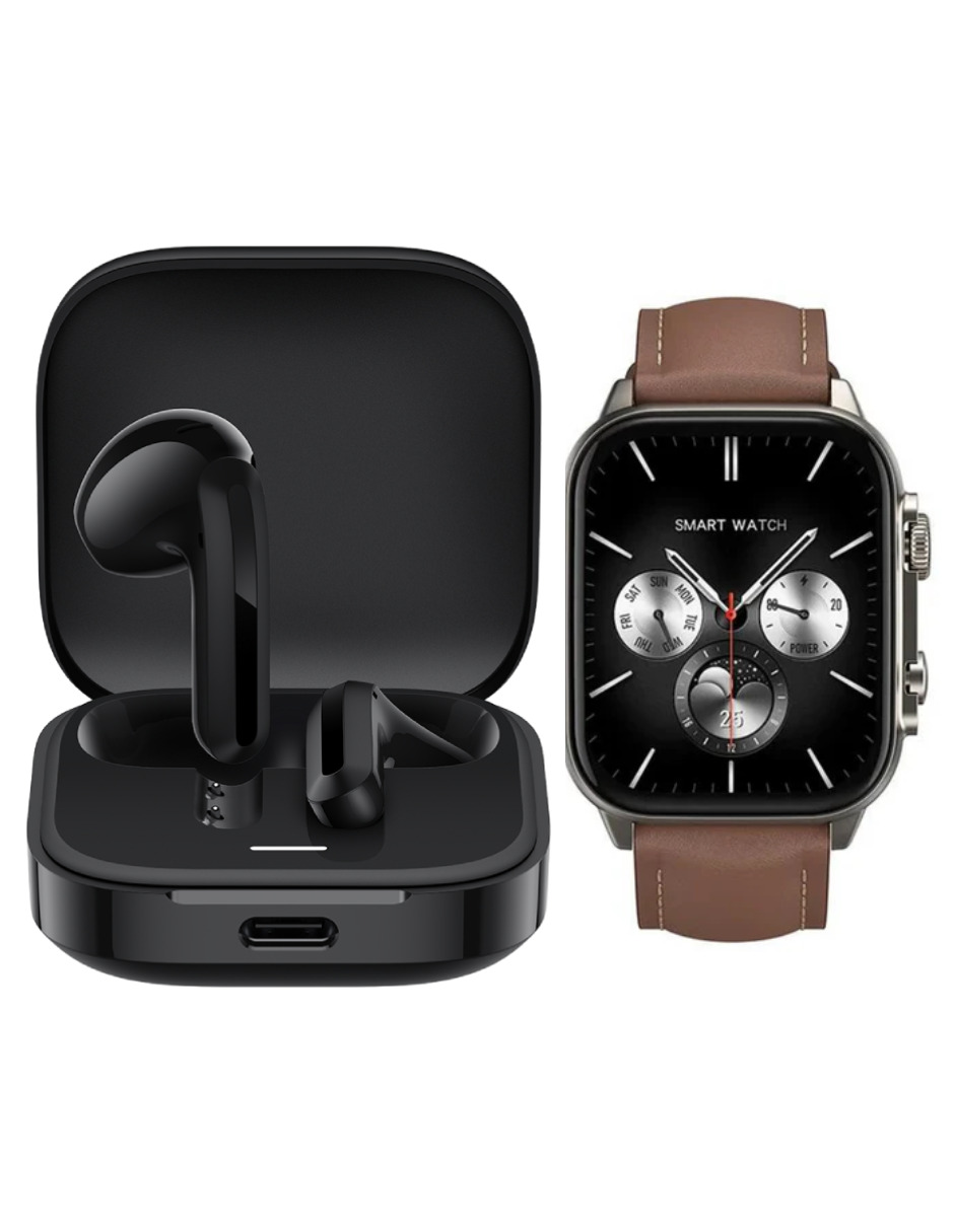 Foto 2 pulgar | Audífonos Redmi Bunds 6 Active Xiaomi Negros Incluye X1 Smartwatch G-tide R5 Pro Negro