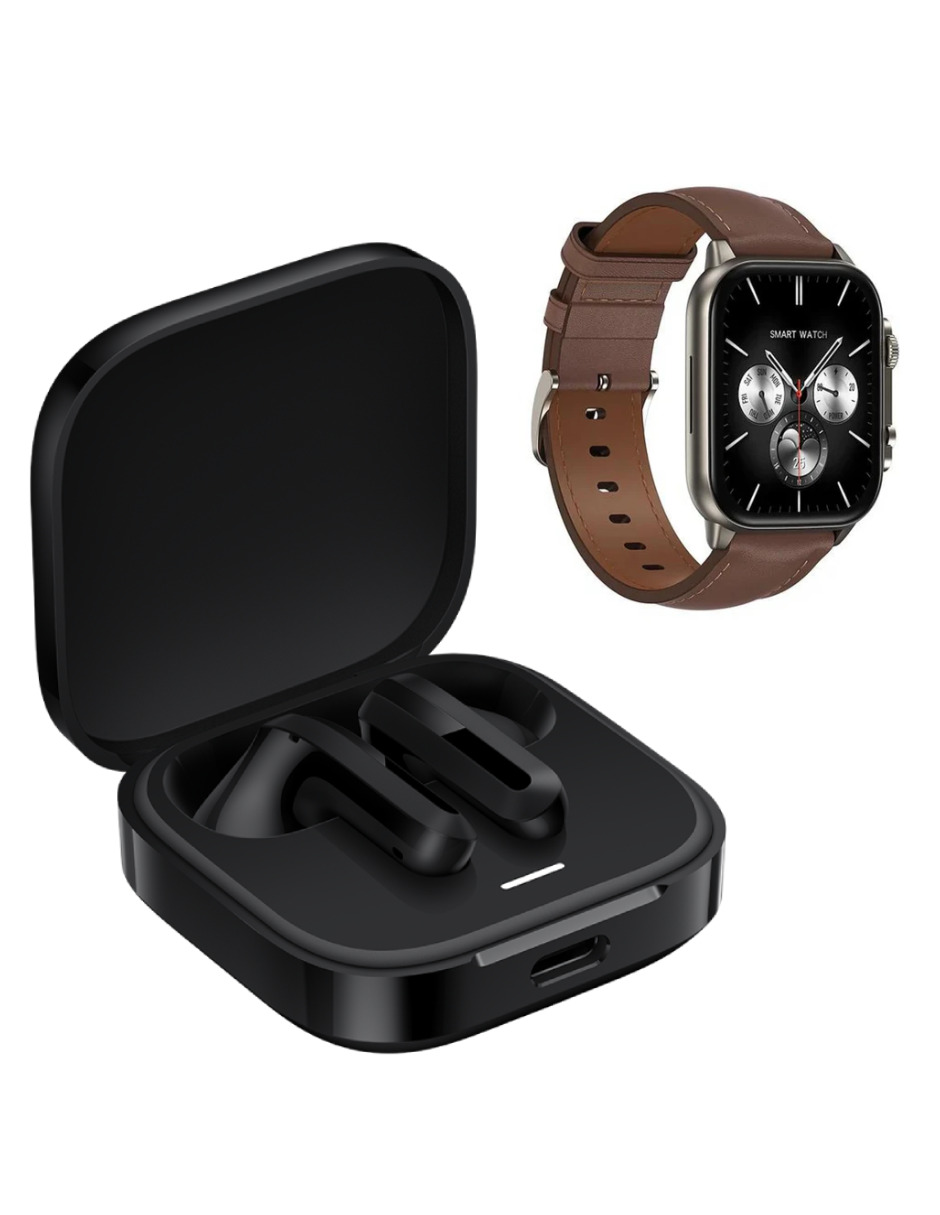 Foto 3 pulgar | Audífonos Redmi Bunds 6 Active Xiaomi Negros Incluye X1 Smartwatch G-tide R5 Pro Negro