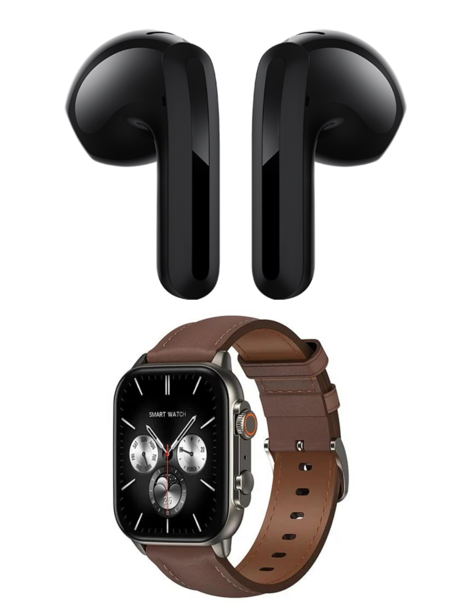 Foto 4 pulgar | Audífonos Redmi Bunds 6 Active Xiaomi Negros Incluye X1 Smartwatch G-tide R5 Pro Negro