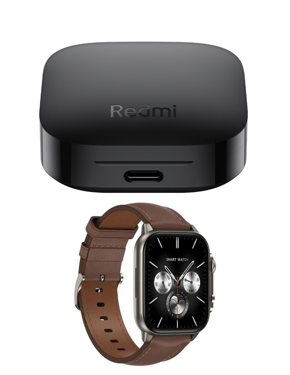 Foto 5 pulgar | Audífonos Redmi Bunds 6 Active Xiaomi Negros Incluye X1 Smartwatch G-tide R5 Pro Negro