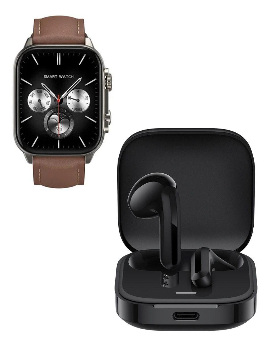 Foto 6 pulgar | Audífonos Redmi Bunds 6 Active Xiaomi Negros Incluye X1 Smartwatch G-tide R5 Pro Negro