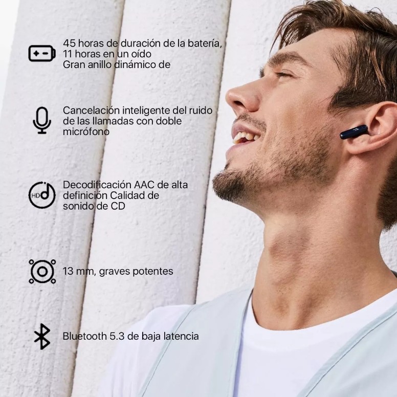 Foto 6 pulgar | Audifonos Inalámbricos Bluetooth Gamer In-ear 1more Neo Enc Reducción Del Ruido Del Teléfono Auriculares Color Negro