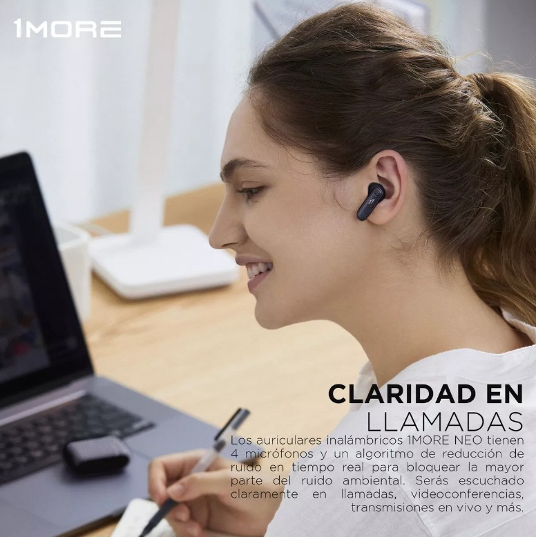 Foto 9 pulgar | Audifonos Inalámbricos Bluetooth Gamer In-ear 1more Neo Enc Reducción Del Ruido Del Teléfono Auriculares Color Negro