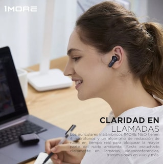 Foto 8 | Audifonos Inalámbricos Bluetooth Gamer In-ear 1more Neo Enc Reducción Del Ruido Del Teléfono Auriculares Color Negro