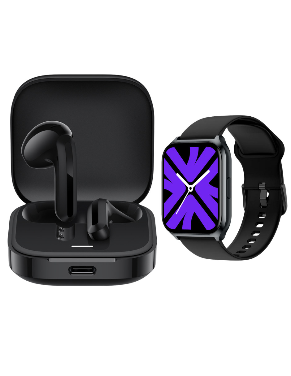 Bundle Xiaomi Redmi Buds 6 Active y Smartwatch Filwans GTS Mini Negro