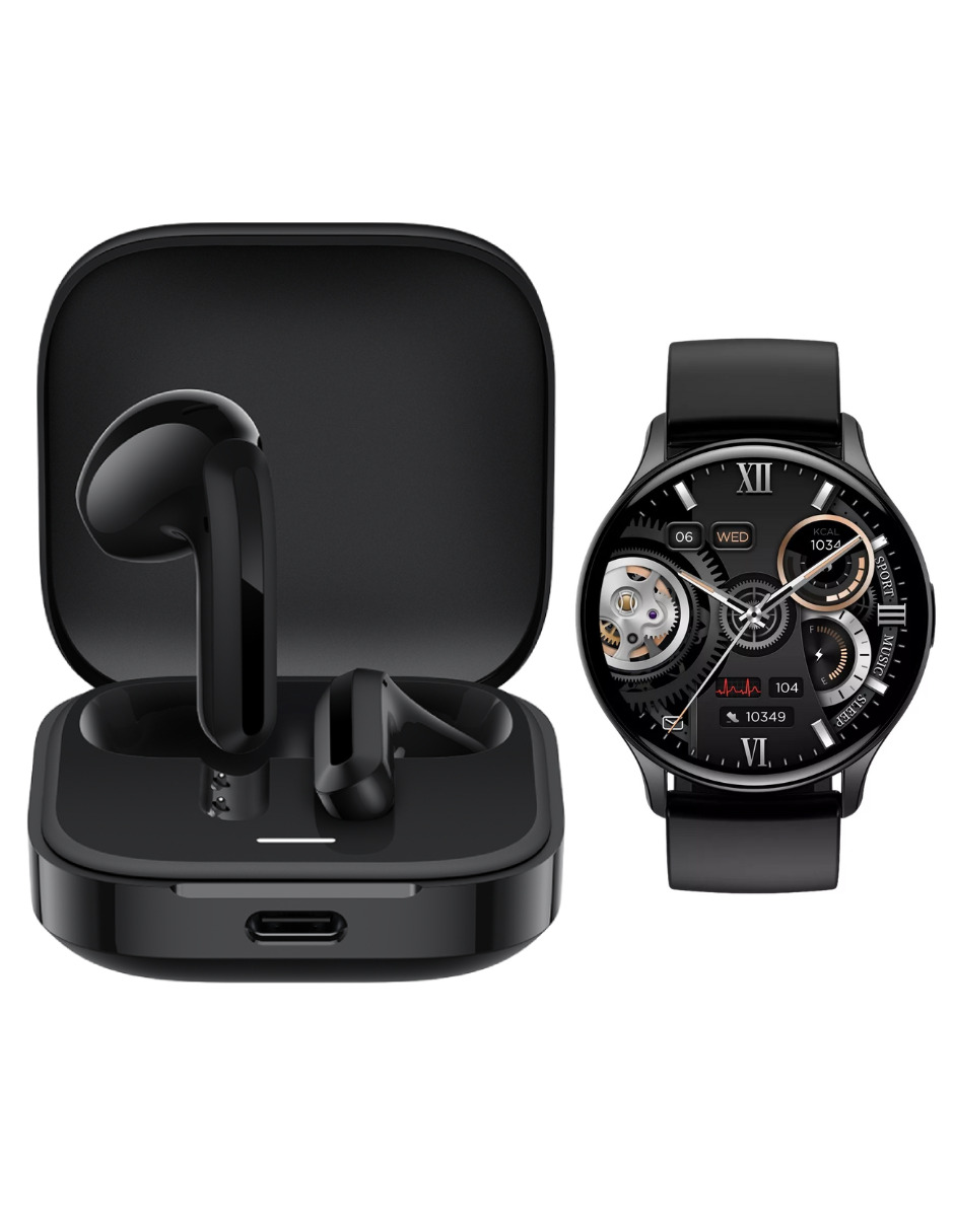 Foto 2 pulgar | Bundle Xiaomi Redmi Buds 6 Active y Smartwatch G-Tide R5 Negros