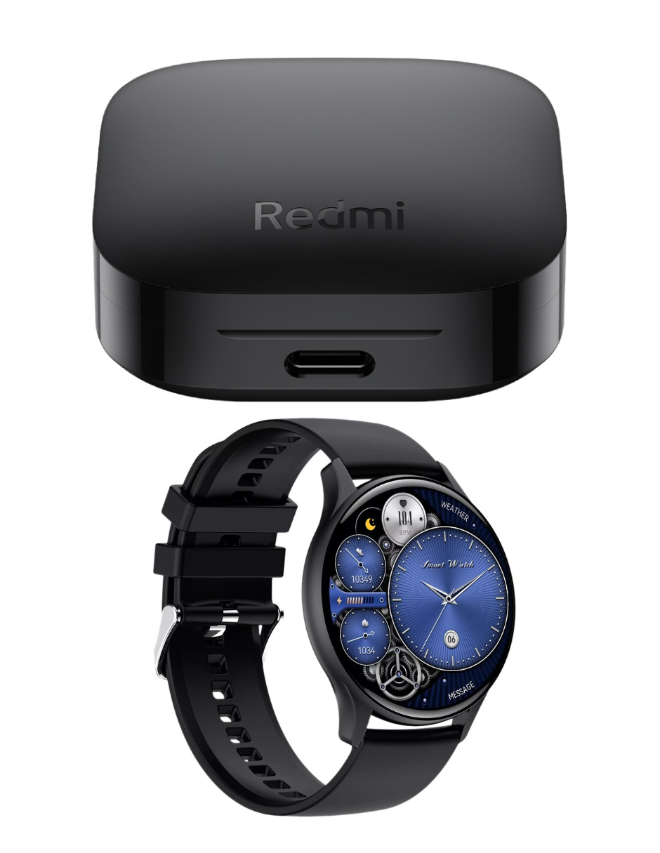 Foto 6 pulgar | Bundle Xiaomi Redmi Buds 6 Active y Smartwatch G-Tide R5 Negros