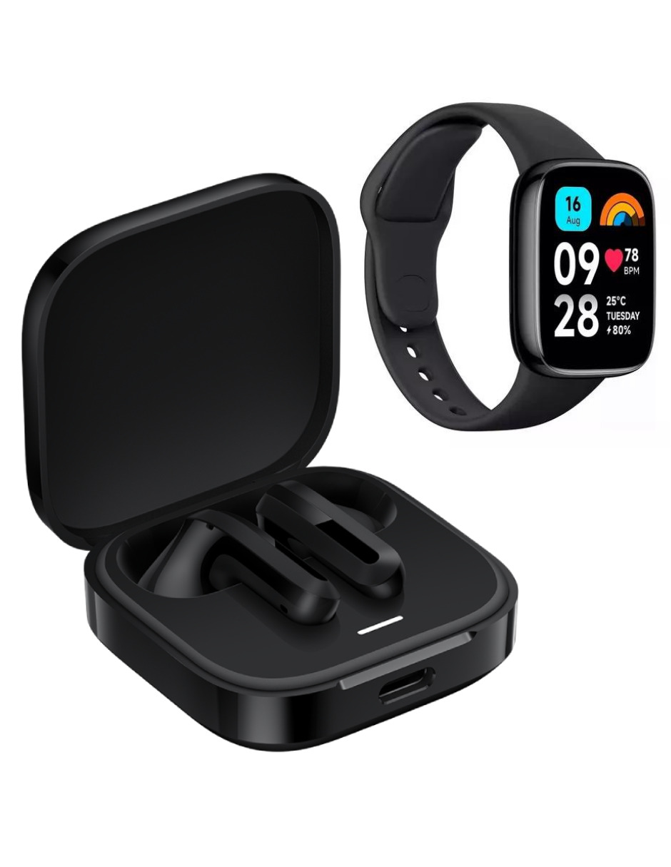 Foto 3 pulgar | Bundle Xiaomi Redmi Buds 6 Active y Redmi Watch 3 Active Negros
