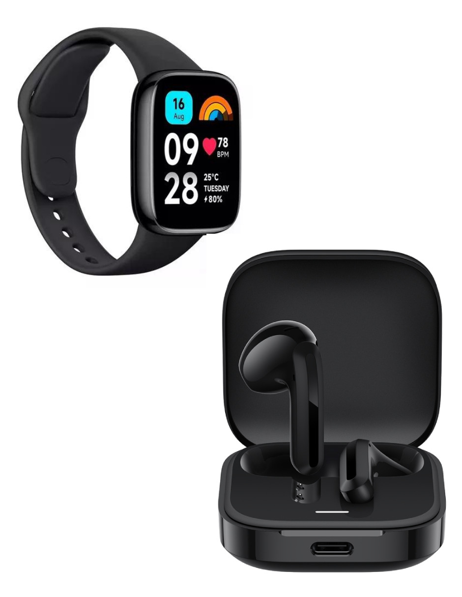 Foto 6 pulgar | Bundle Xiaomi Redmi Buds 6 Active y Redmi Watch 3 Active Negros