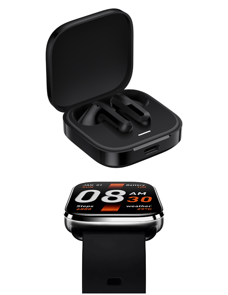 Foto 2 | Bundle Xiaomi Redmi Buds 6 Active y Smartwatch Watch GS QCY Negros