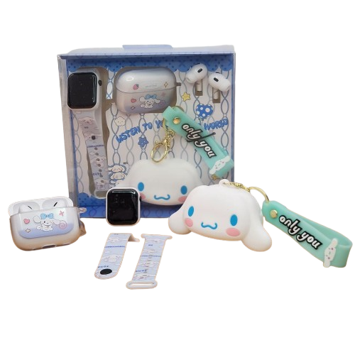 Foto 2 pulgar | Set Cinnamon Roll -audifonos Con Funda, Llavero Y Reloj Para Niños