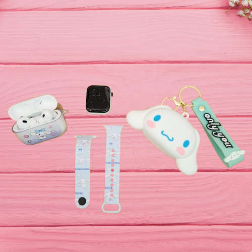 Foto 4 pulgar | Set Cinnamon Roll -audifonos Con Funda, Llavero Y Reloj Para Niños
