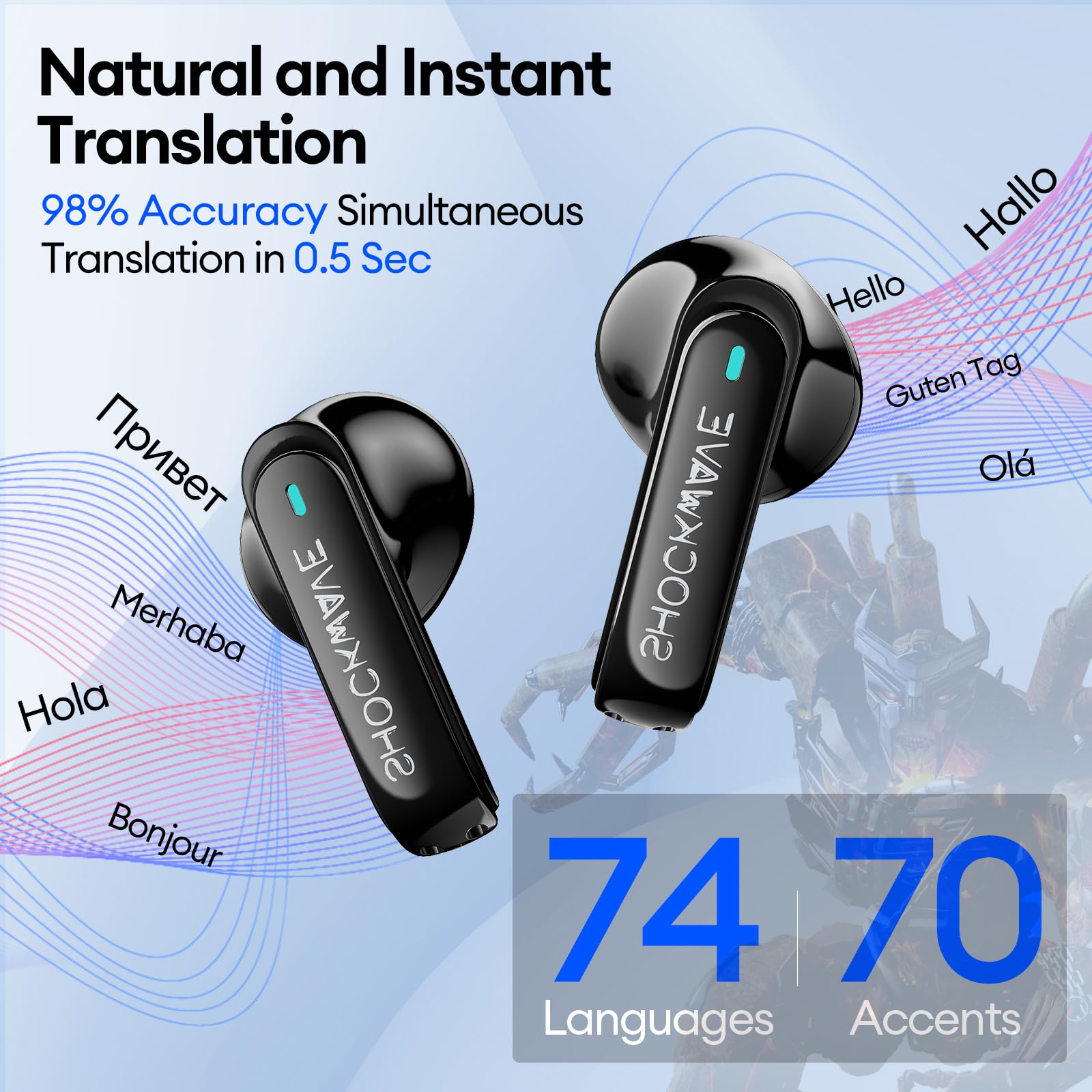 Foto 3 pulgar | Auriculares De Traducción Transformers Tf-t01 144 Idiomas Bluetooth 5.4 - Venta Internacional.