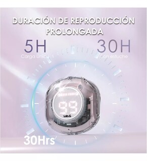 Foto 2 | Audifonos Bluetooth Lab.g Con Luz Rgb Para Iphone Android Rosa Transparente
