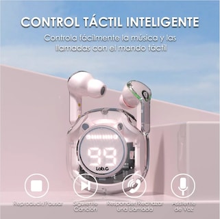 Foto 4 | Audifonos Bluetooth Lab.g Con Luz Rgb Para Iphone Android Rosa Transparente