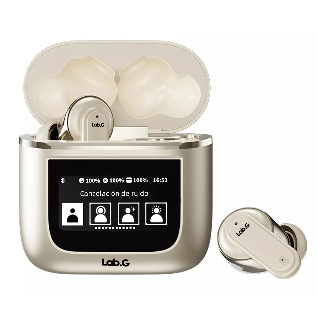 Foto 1 | Audífonos Smart Lab.g Pantalla Anc Bluetooth 5.4 Tws Auriculares Plateado
