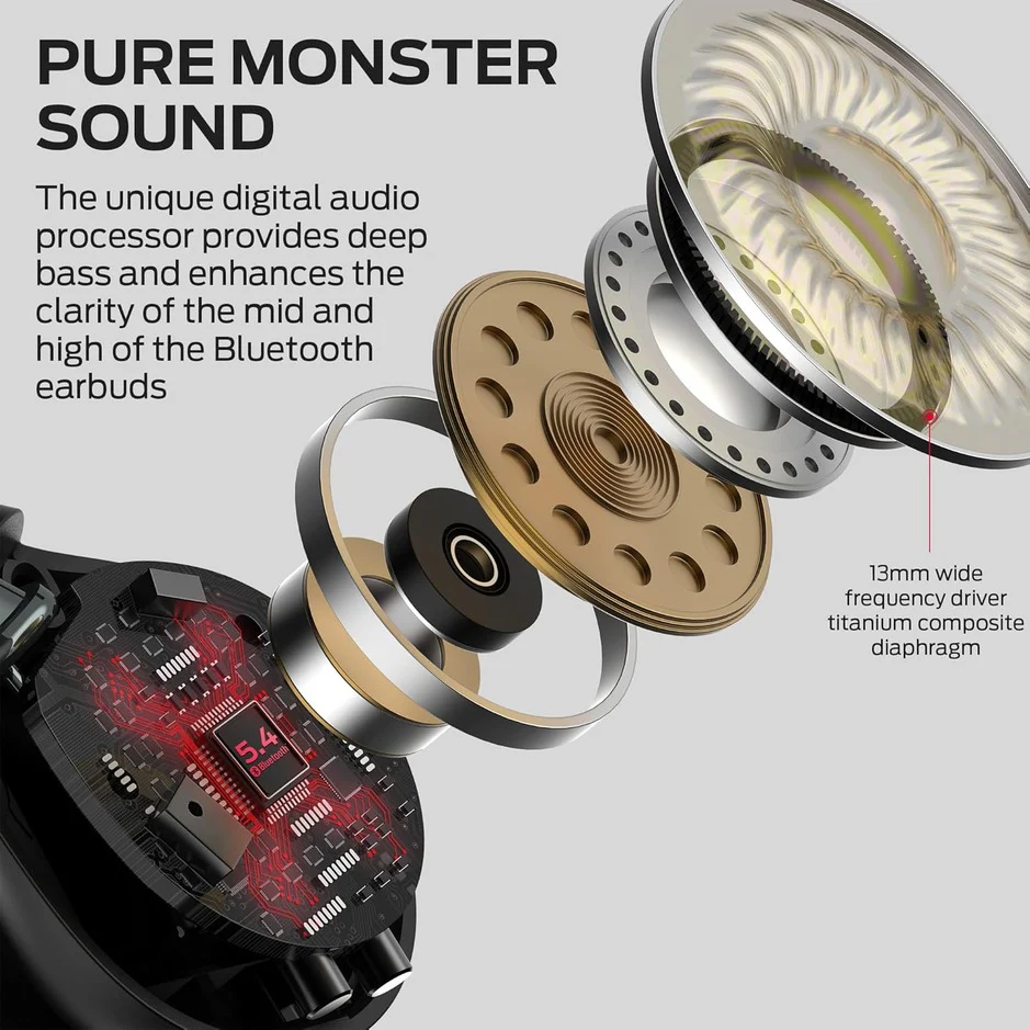 Foto 8 pulgar | Audífonos Sports Bluetooth Con Manos Libres Monster N-lite 206 Black
