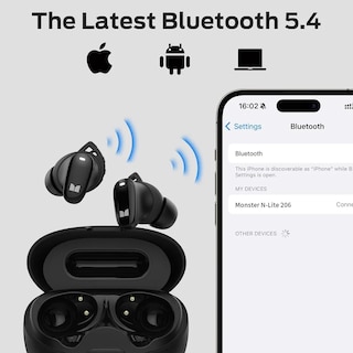 Foto 3 | Audífonos Sports Bluetooth Con Manos Libres Monster N-lite 206 Black