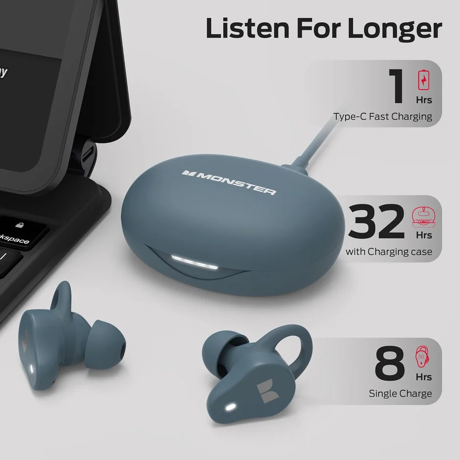 Foto 2 | Audífonos Sports Bluetooth Monster N-lite 210 Blue