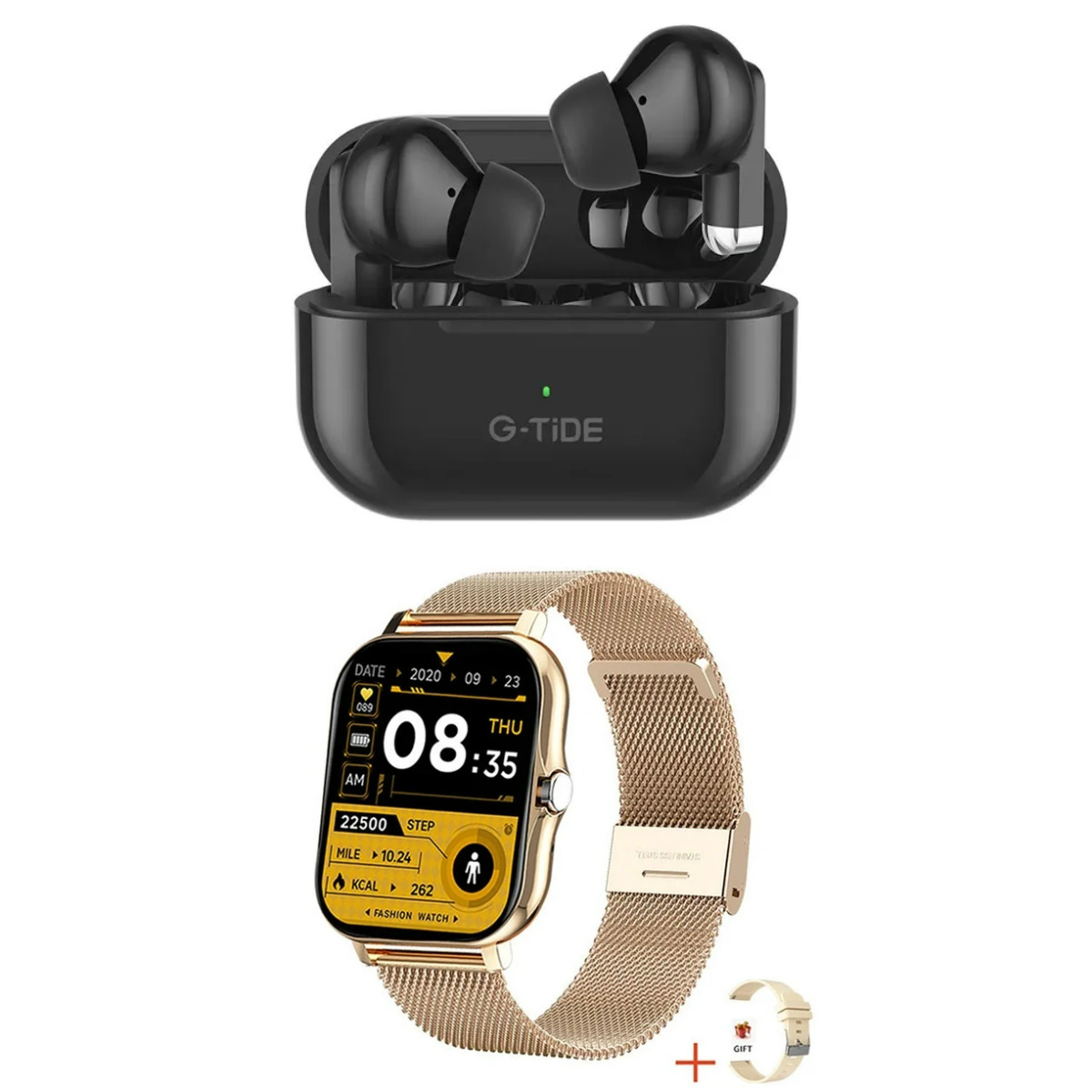 Foto 3 pulgar | Bundle Audifonos Gtide L22 Color Negro + Smartwatch Y13