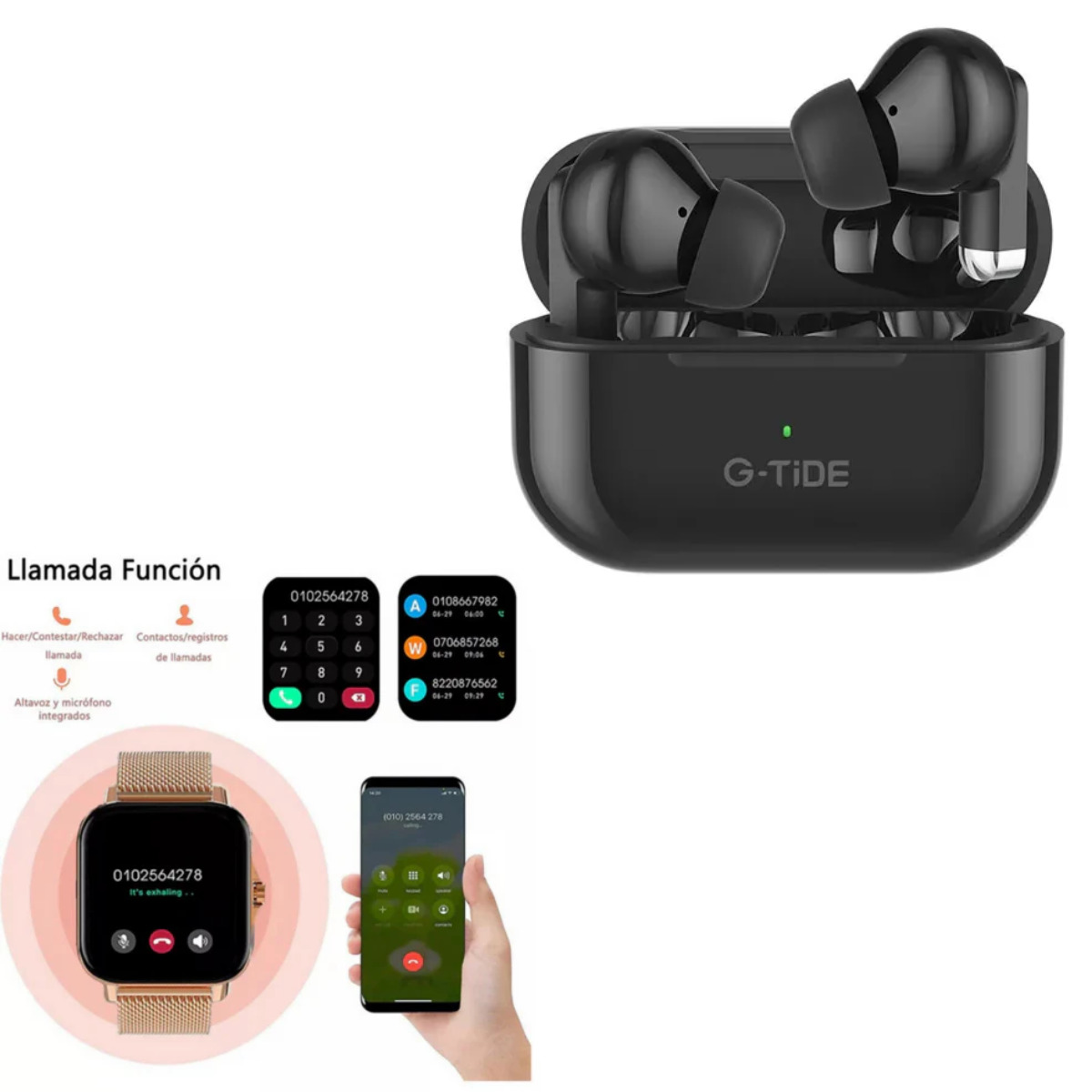 Foto 4 pulgar | Bundle Audifonos Gtide L22 Color Negro + Smartwatch Y13