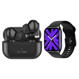Foto 1 | Bundle Audifonos Gtide L22 Color Negro + Smartwatch Filwans Gts Mini Azul Oscuro