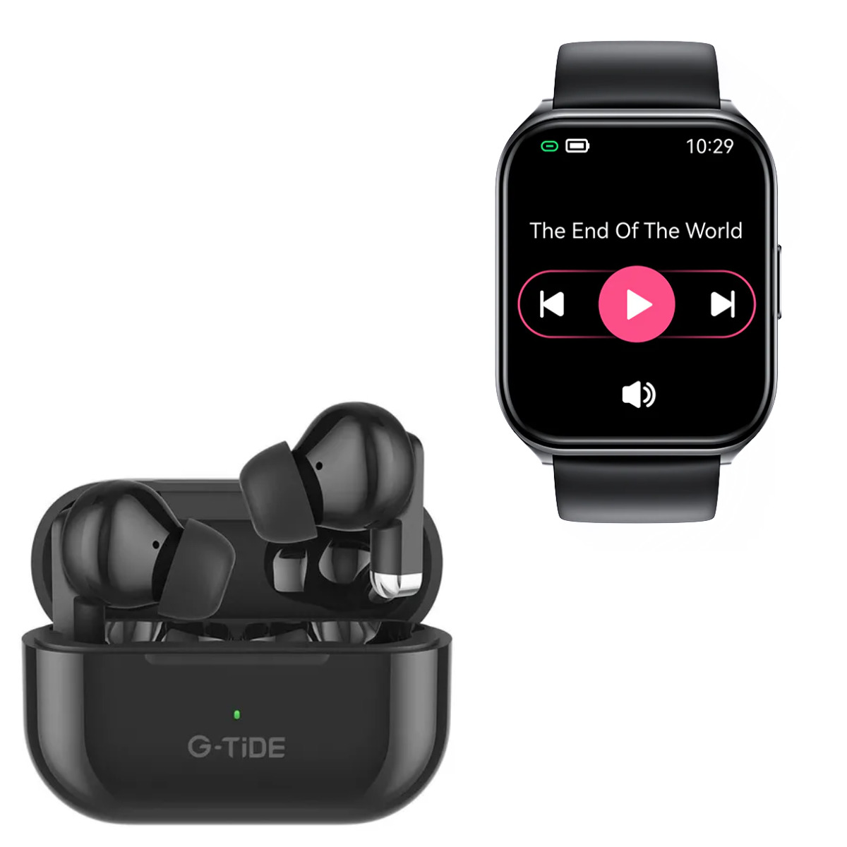 Foto 4 | Bundle Audifonos Gtide L22 Color Negro + Smartwatch Filwans Gts Mini Azul Oscuro