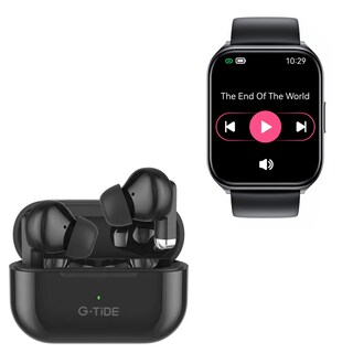Foto 4 | Bundle Audifonos Gtide L22 Color Negro + Smartwatch Filwans Gts Mini Azul Oscuro