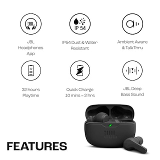 Foto 3 | Auriculares Intraurales Inalámbricos JBL Wave Beam True Negros - Venta Internacional