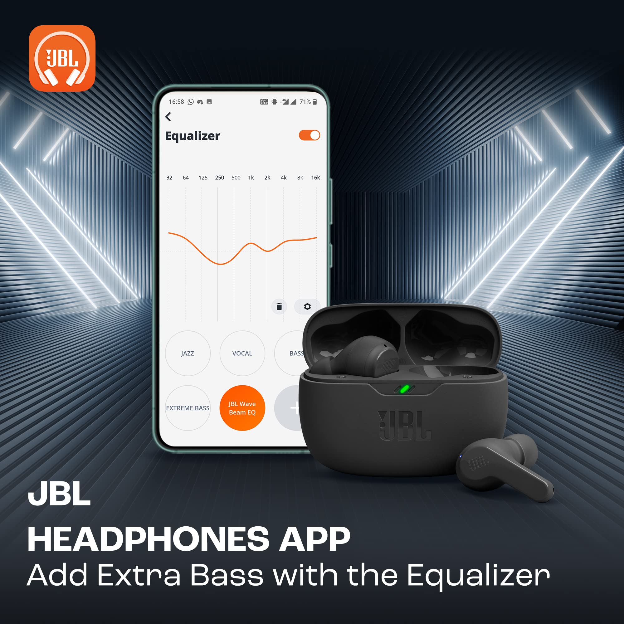 Foto 5 pulgar | Auriculares Intraurales Inalámbricos JBL Wave Beam True Negros - Venta Internacional