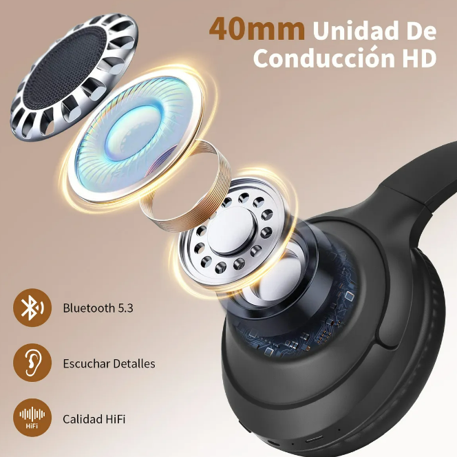 Foto 3 pulgar | Audífonos Inalámbricos Xtellar Con Bluetooth 5.3  Micrófono Incorporado Y Diseño Plegable - Negro
