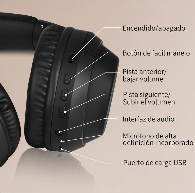 Foto 5 pulgar | Audífonos Inalámbricos Xtellar Con Bluetooth 5.3  Micrófono Incorporado Y Diseño Plegable - Negro