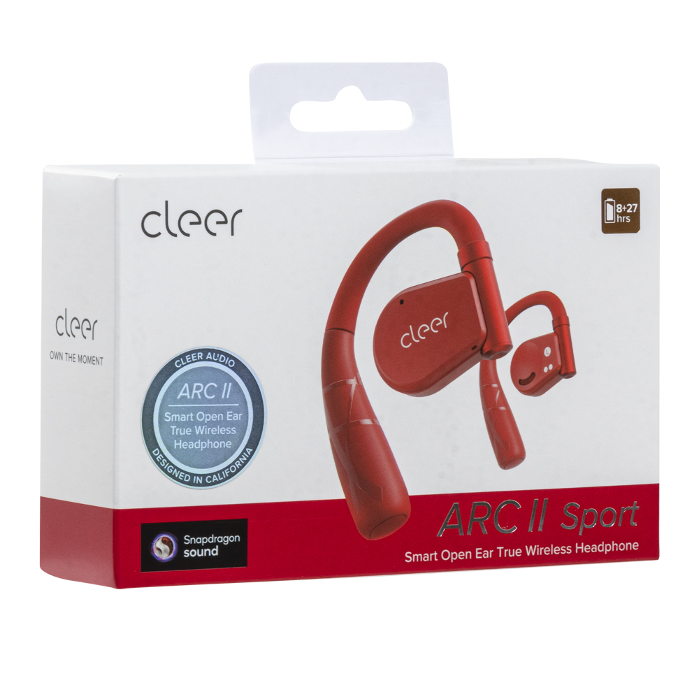 Foto 5 pulgar | Audífonos Cleer Arc Ii Sport Open-ear: Conexión 5.3  Ipx5  35h Batería  Uv Case Rojo
