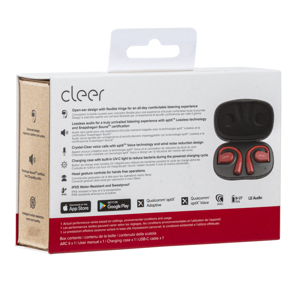 Foto 5 | Audífonos Cleer Arc Ii Sport Open-ear: Conexión 5.3  Ipx5  35h Batería  Uv Case Rojo