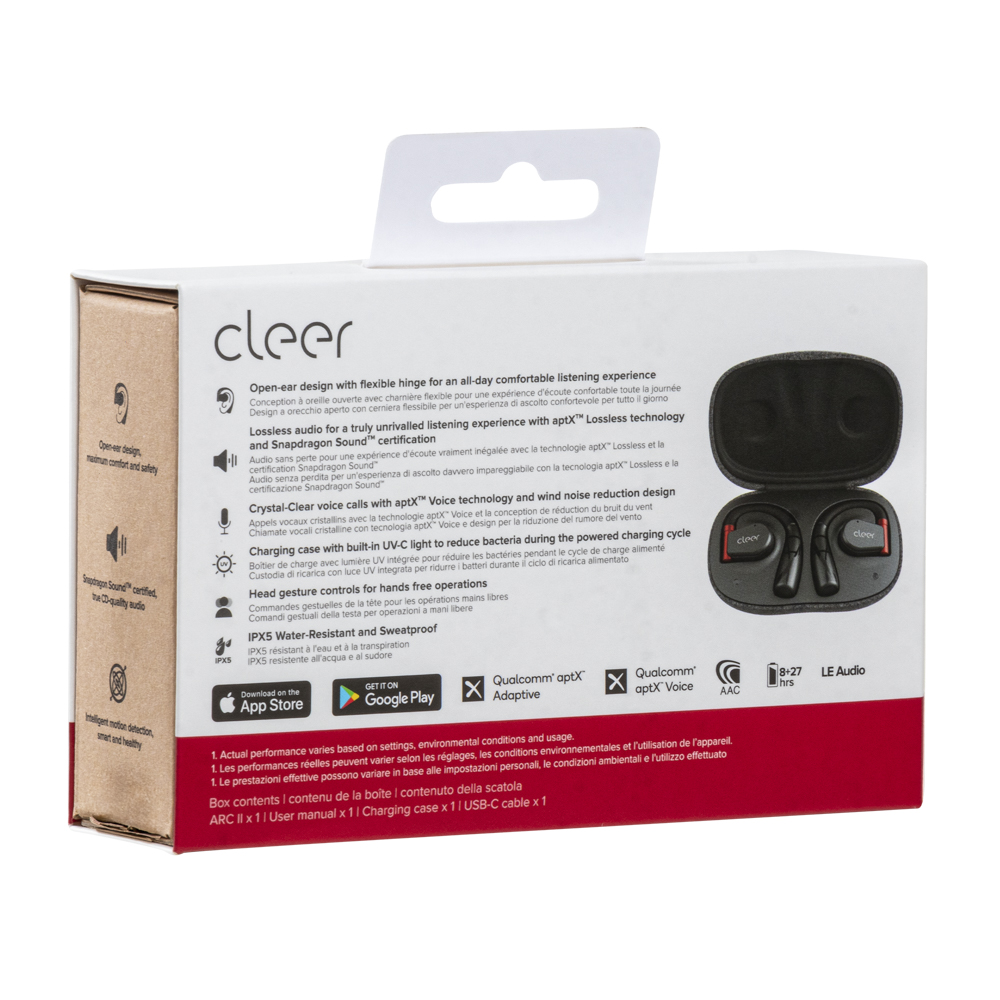 Foto 7 pulgar | Audífonos Cleer Arc Ii Sport Open-ear: Conexión 5.3  Ipx5  35h Batería  Uv Case Negro