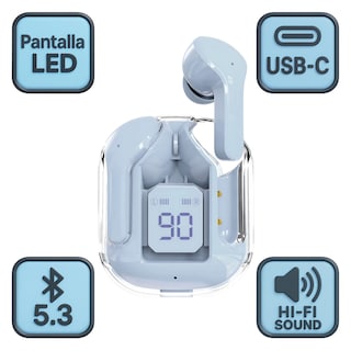 Foto 1 | Audífonos Inalámbricos Bluetooth Pro Azul Claro con Cancelación de Ruido, Sonido HD y Estuche de Carga