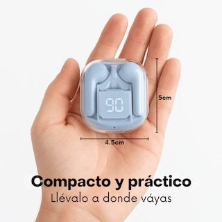 Foto 6 | Audífonos Inalámbricos Bluetooth Pro Azul Claro con Cancelación de Ruido, Sonido HD y Estuche de Carga