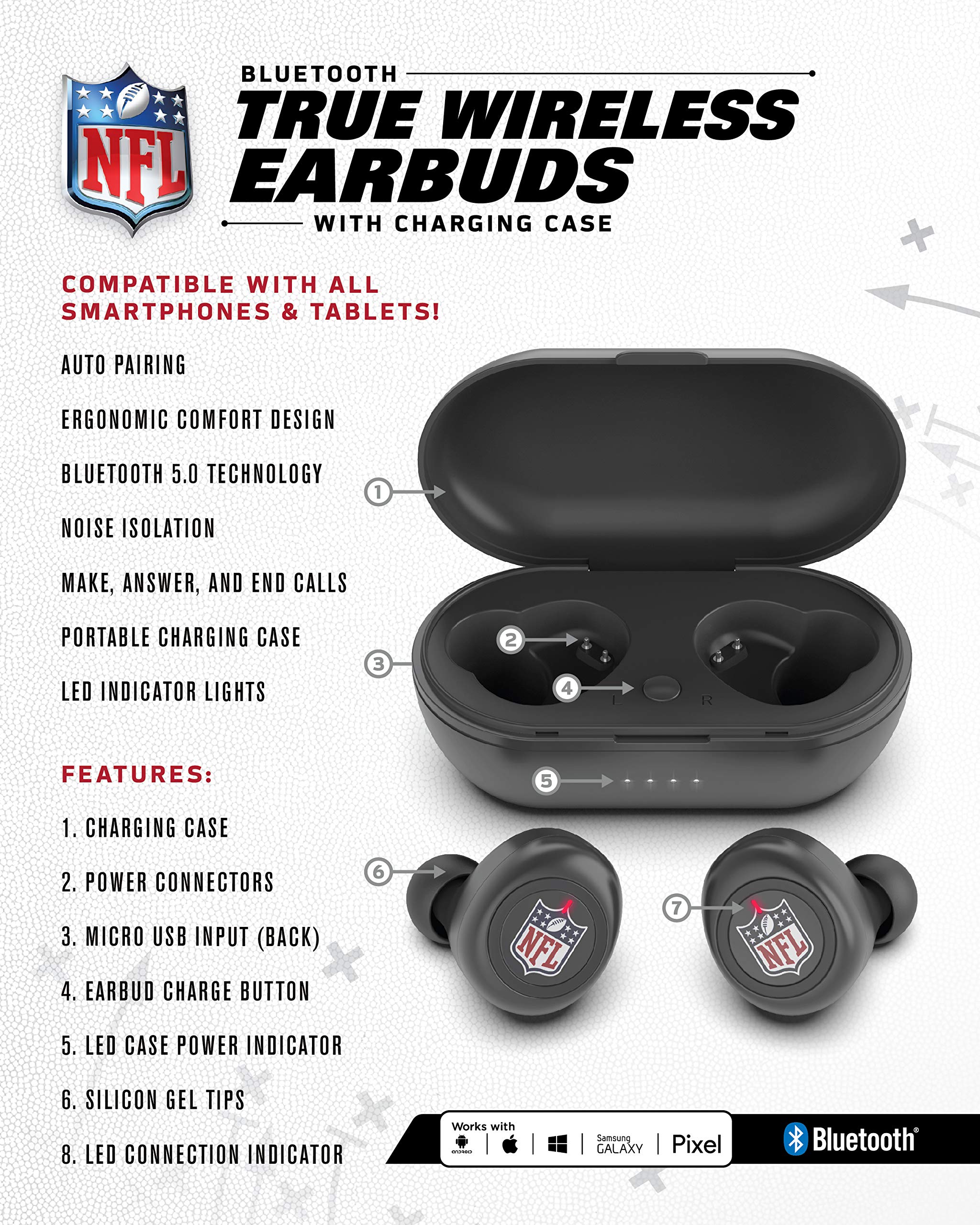 Foto 5 pulgar | Auriculares Inalámbricos Soar Nfl Kansas City Chiefs Con Estuche De Carga - Venta Internacional.