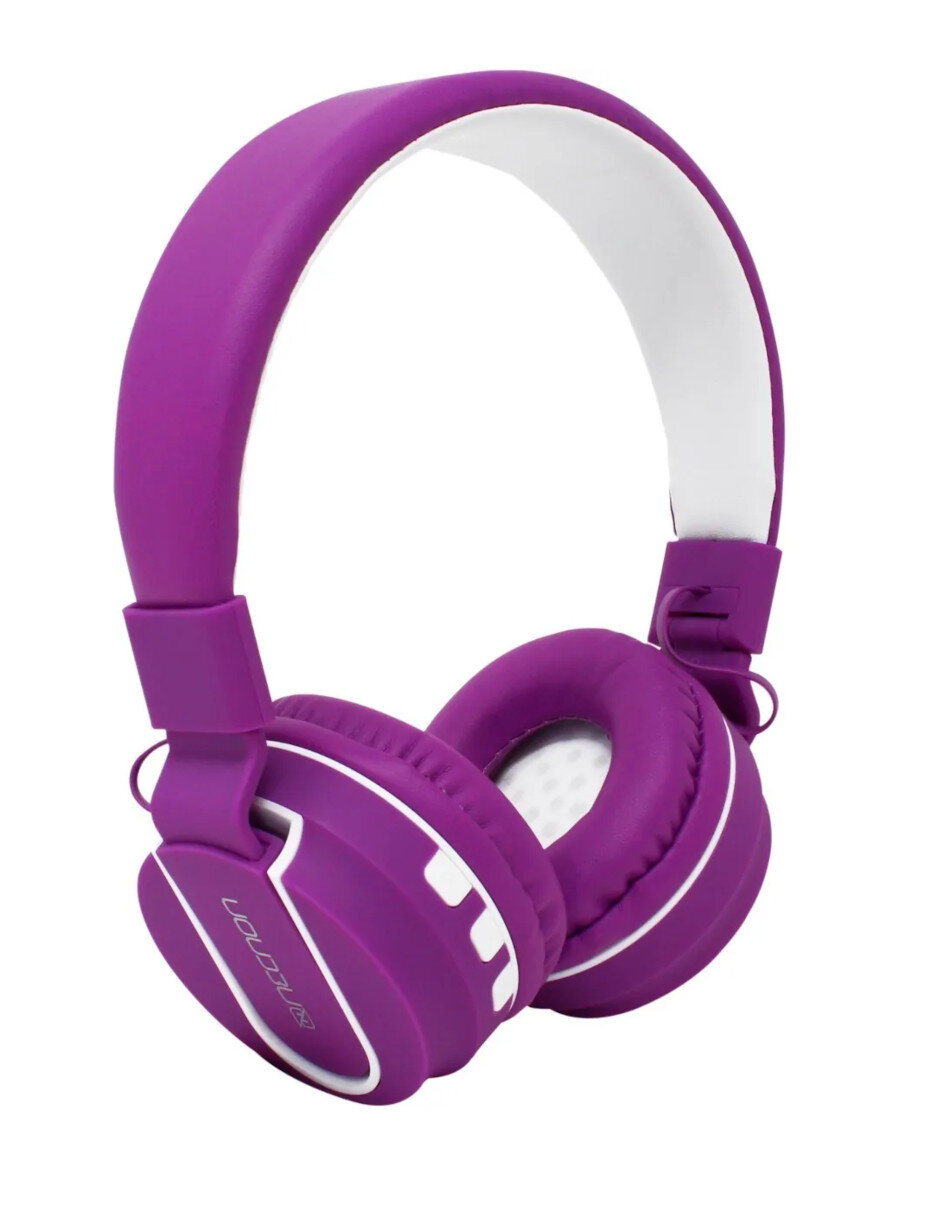 Foto 2 pulgar | Audífonos Manos Libres Bluetooth Recargable Radio Fm Necnon Nbh-05r color Púrpura