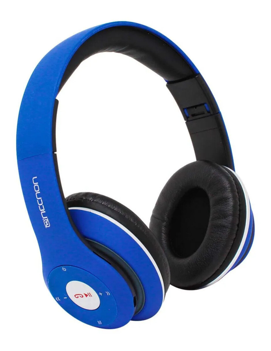 Foto 2 pulgar | Audífonos Manos Libres Bluetooth Recargable Radio Fm Necnon Nbh-01 color Azul