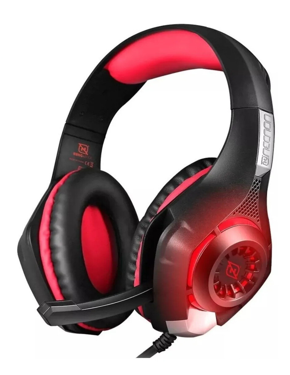Foto 2 | Audífonos Gamer con Luz Led y Vibración Nbhg-viper color Rojo