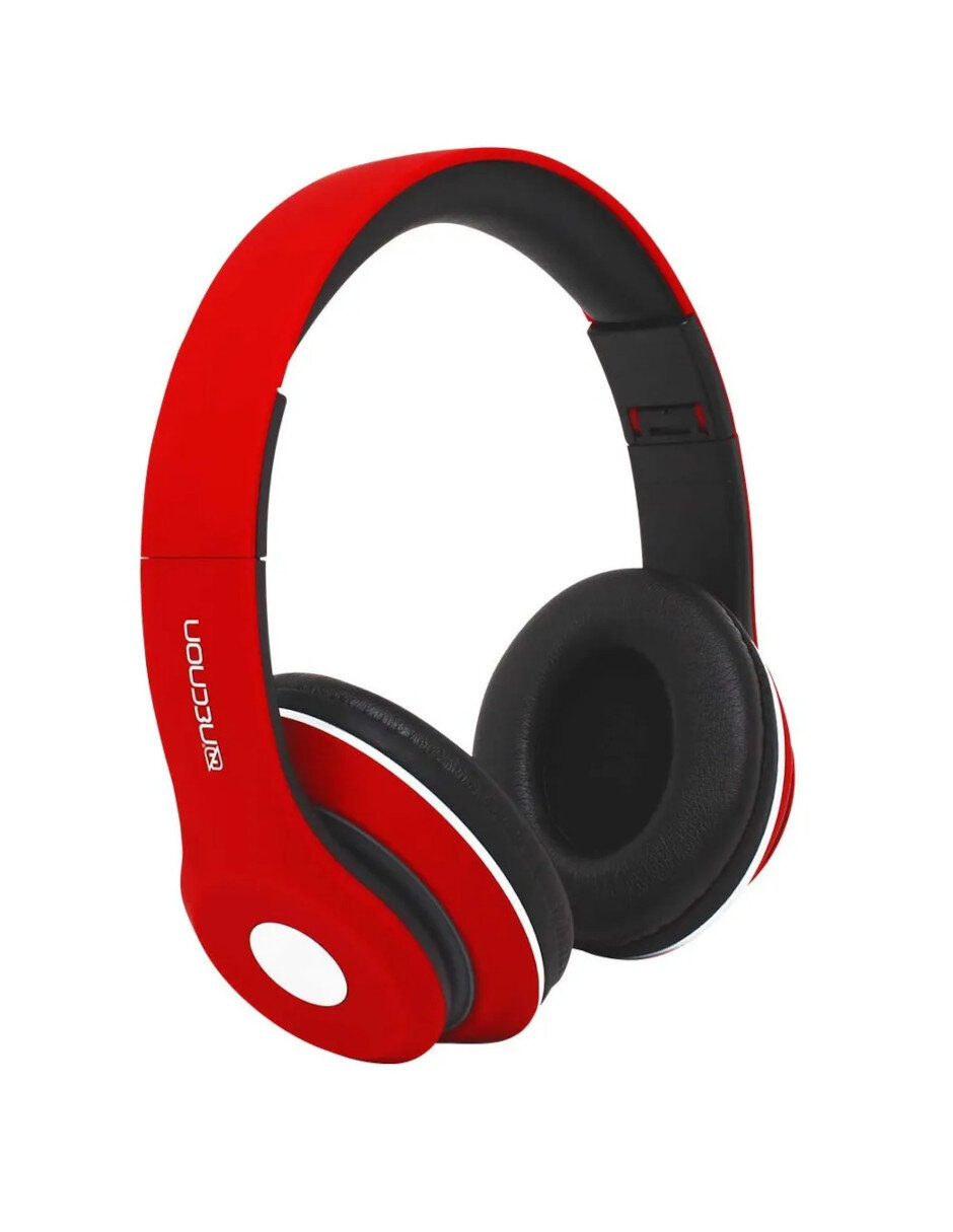 Foto 2 pulgar | Audífonos Manos Libres Bluetooth Recargable Radio Fm Necnon Nbh-01 color Rojo