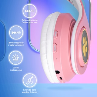 Foto 3 | Audífonos Inalámbricos Genéricos Bluetooth V5.0 con Sonido Estéreo - Diseño Kawaii Orejas de Gato color Rosa